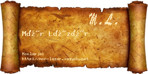 Mór Lázár névjegykártya